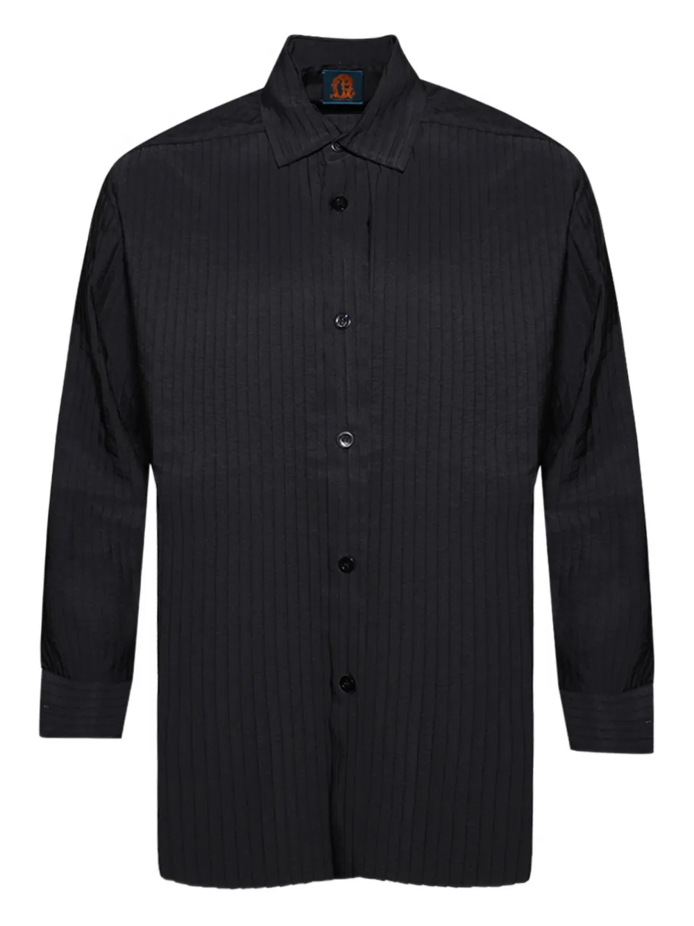pleated long-sleeve shirt