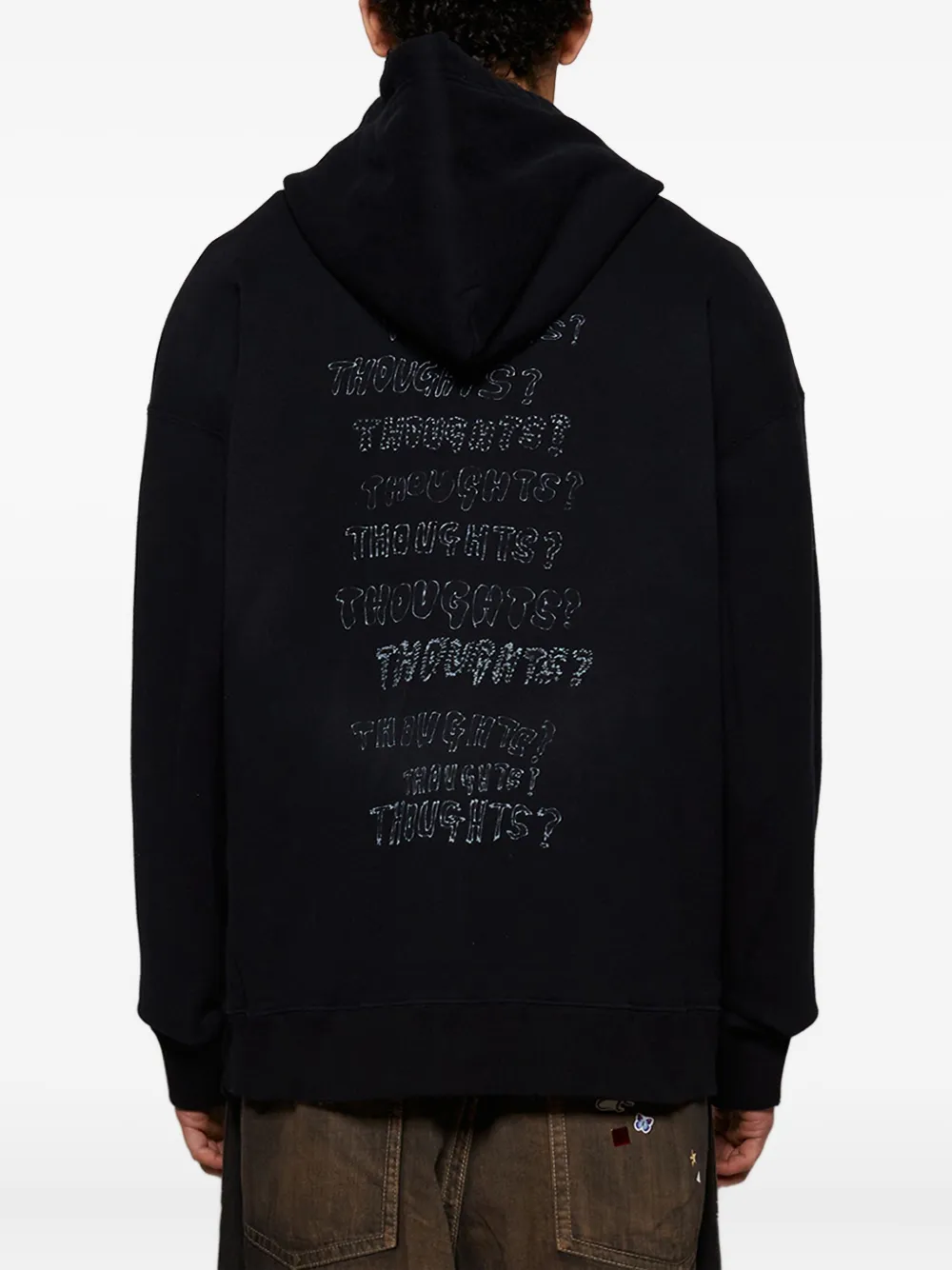 Maison MIHARA YASUHIRO Gerafelde hoodie Zwart