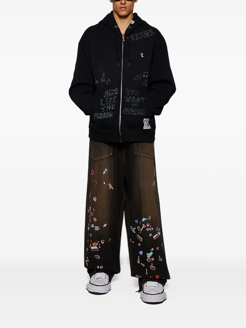 Maison MIHARA YASUHIRO hoodie con efecto envejecido y cierre | Hoodies | Image 2