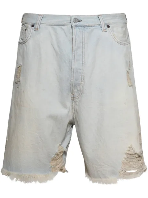 Acne Studios shorts con efecto envejecido
