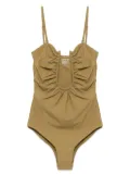 Christopher Esber Arced Ruched swimsuit - Brown