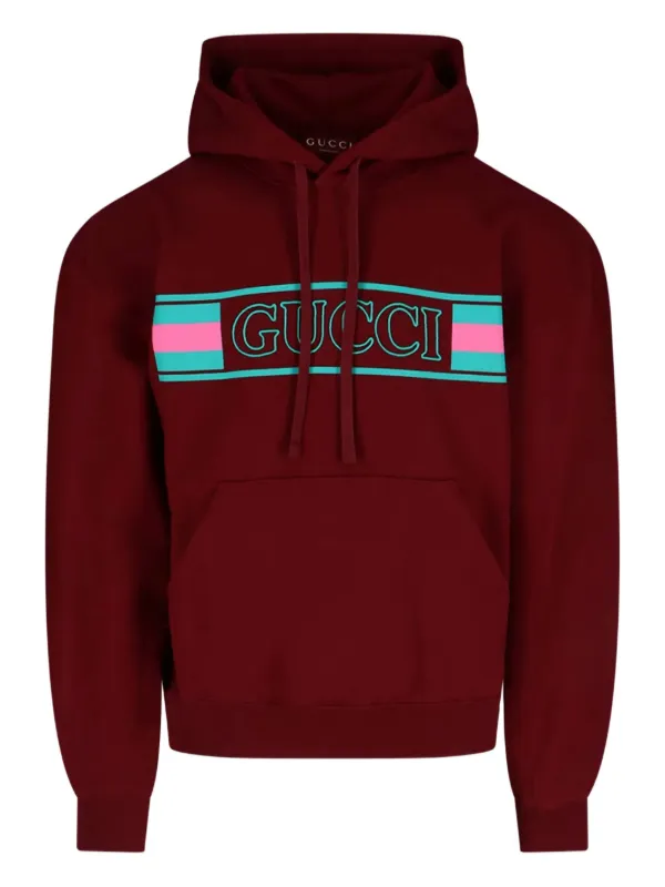 Gucci logo-print Hoodie Red FARFETCH PH