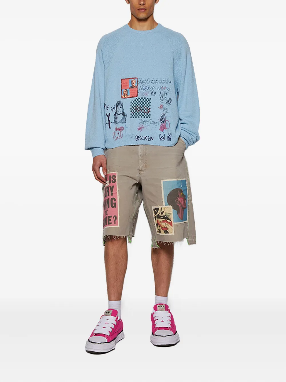 Maison MIHARA YASUHIRO Peterson 23 canvas sneakers Roze