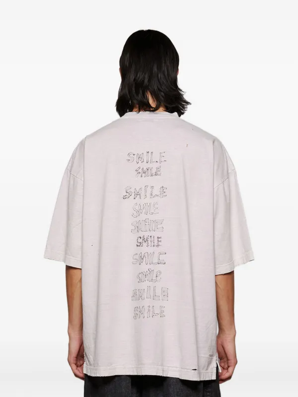 Maison MIHARA YASUHIRO Smiley face-print T-shirt | Pink | FARFETCH CH
