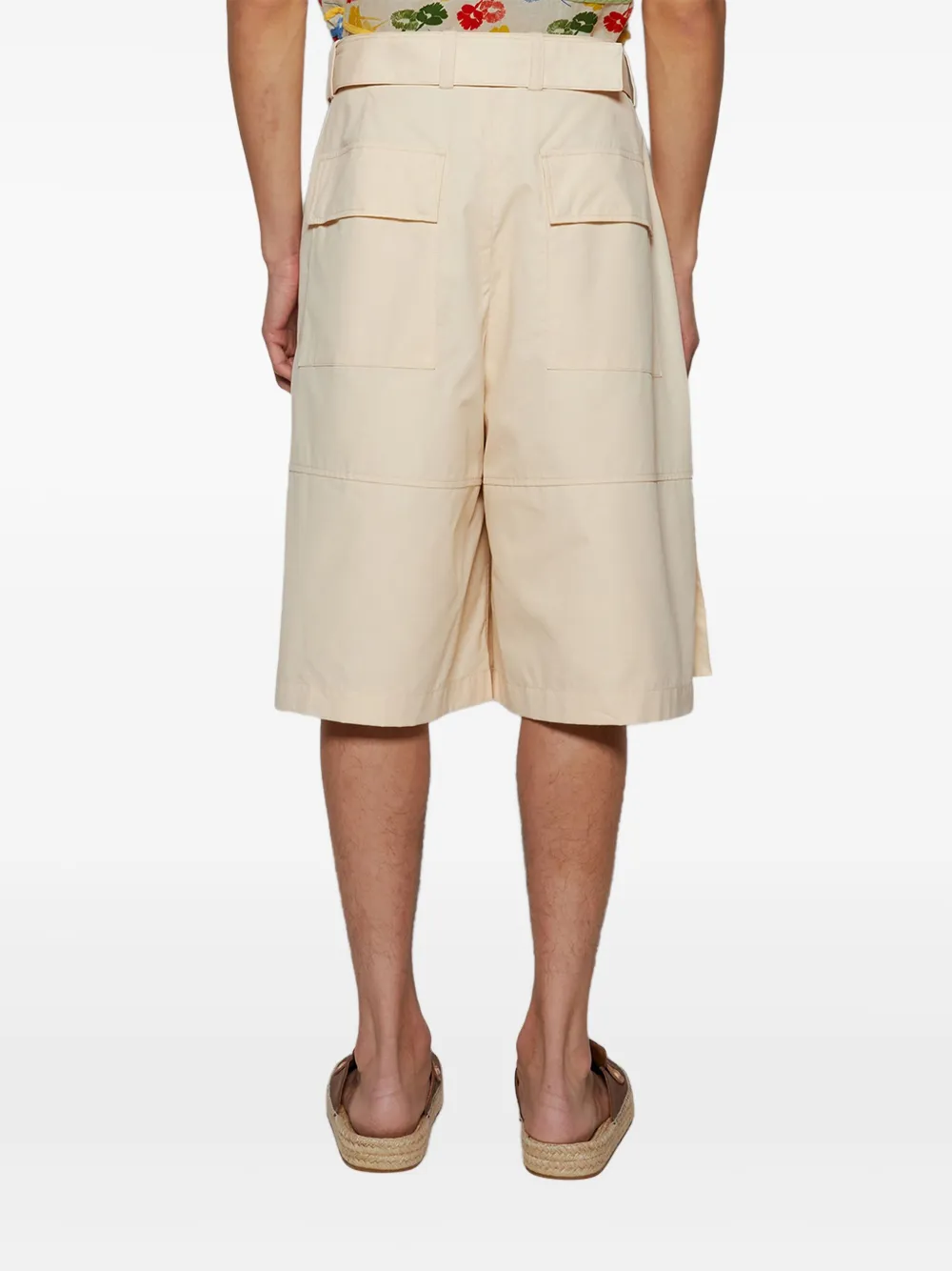 Jil Sander Shorts met ceintuur 278 RAW COTTON