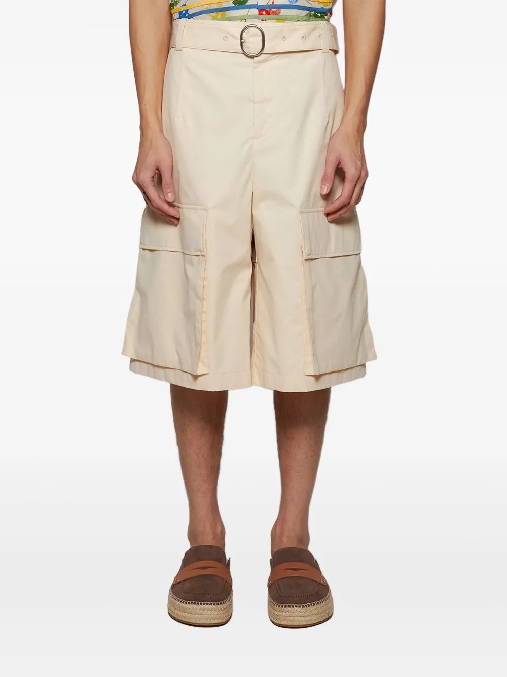 Jil Sander Shorts met ceintuur 278 RAW COTTON