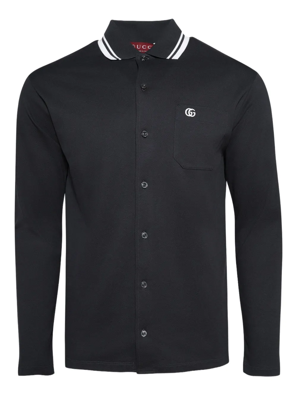 Gucci long-sleeve stretch-cotton polo shirt Blauw