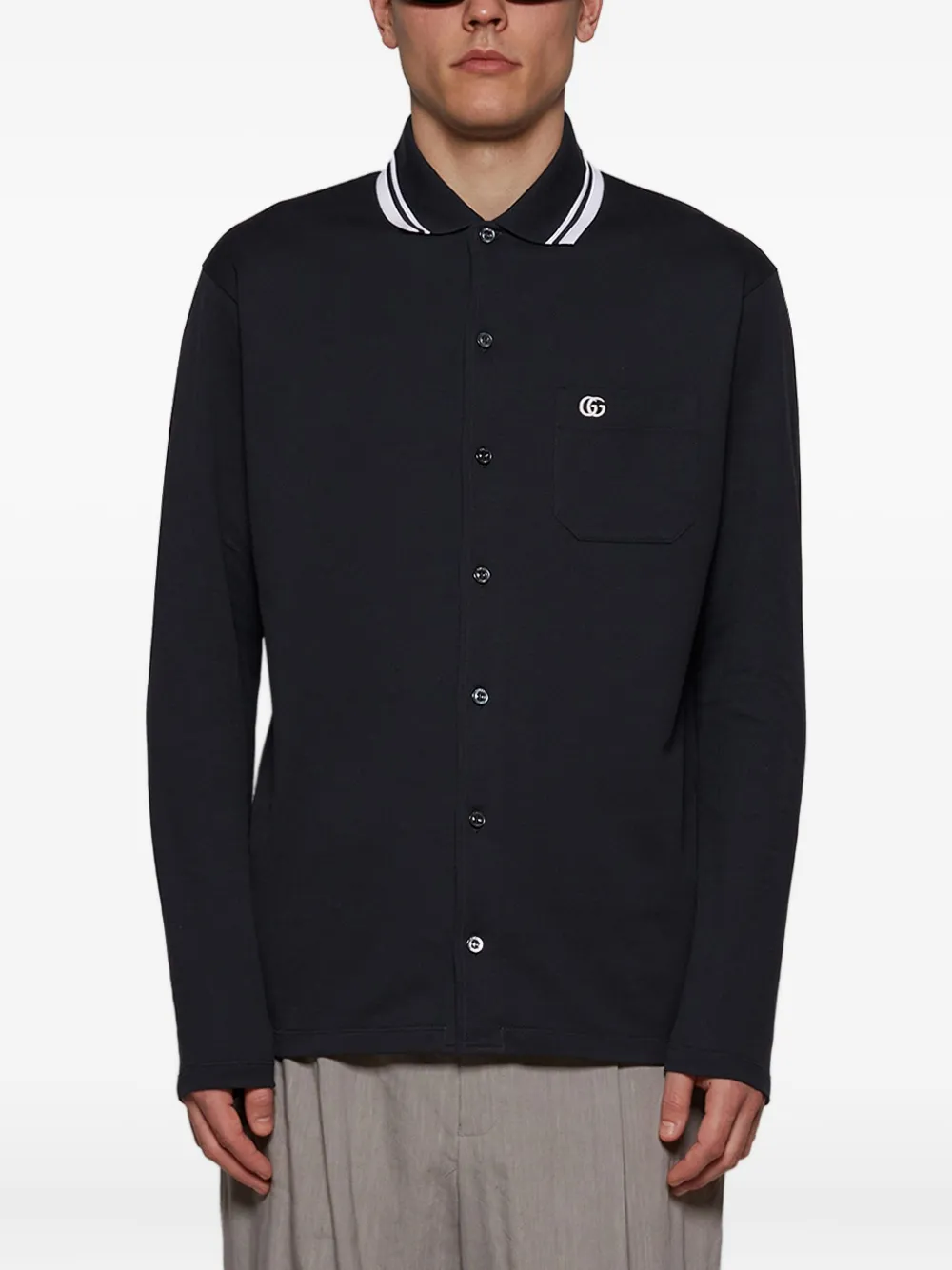 Gucci Poloshirt van stretch katoen Blauw