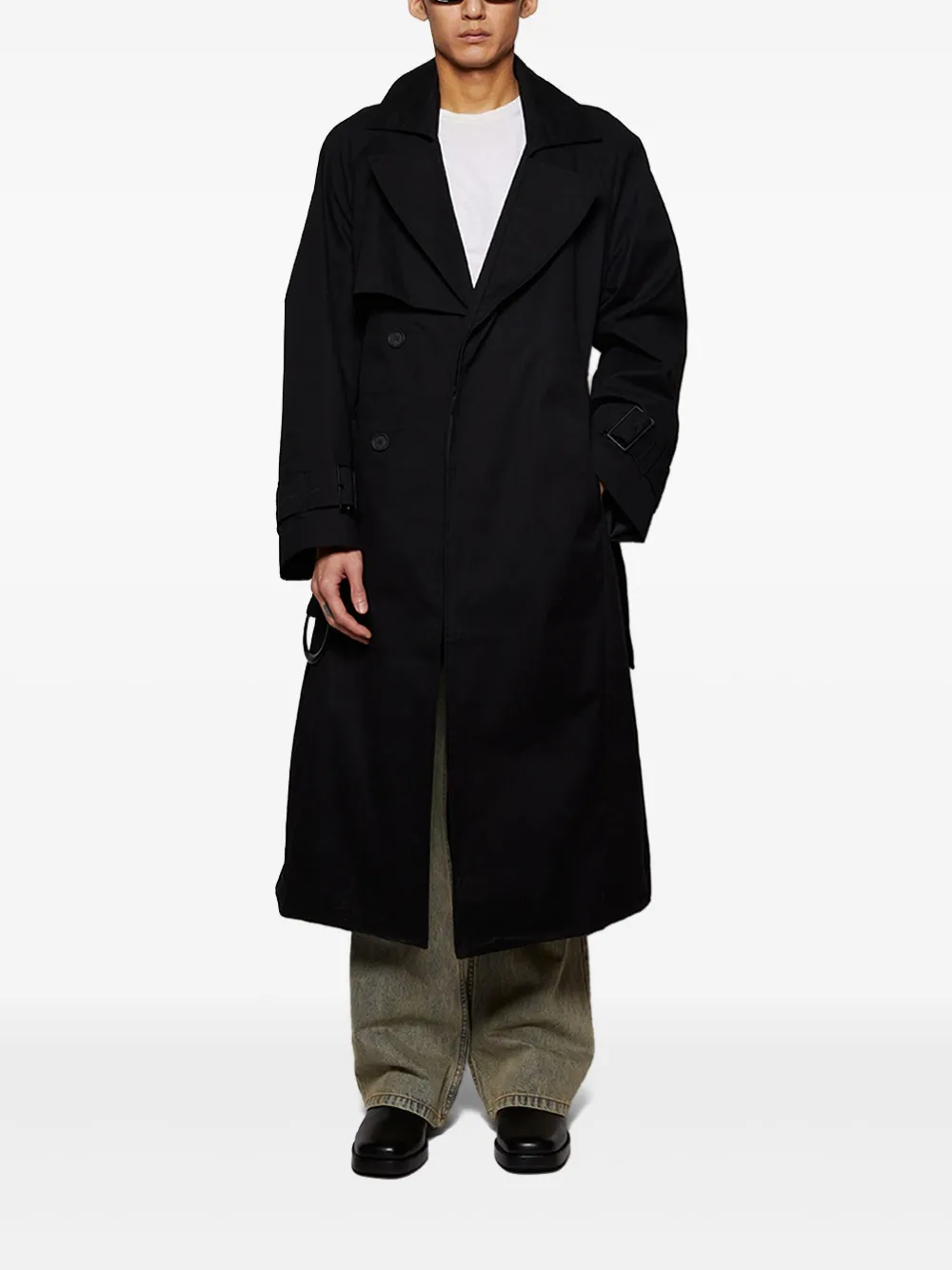 ENTIRE STUDIOS double-breasted trench coat - Zwart