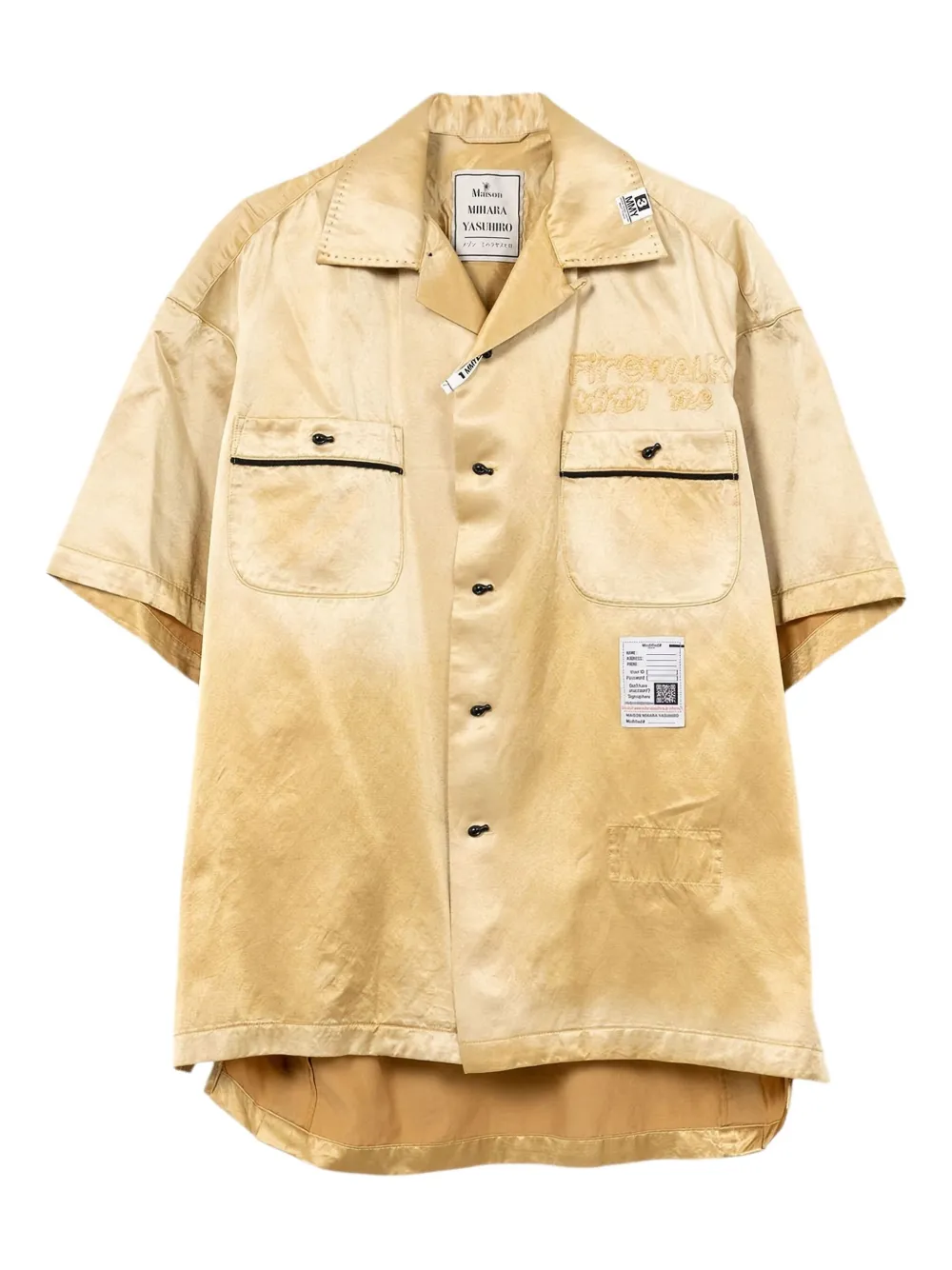 Miharayasuhiro Short-sleeve Shirt In Gold