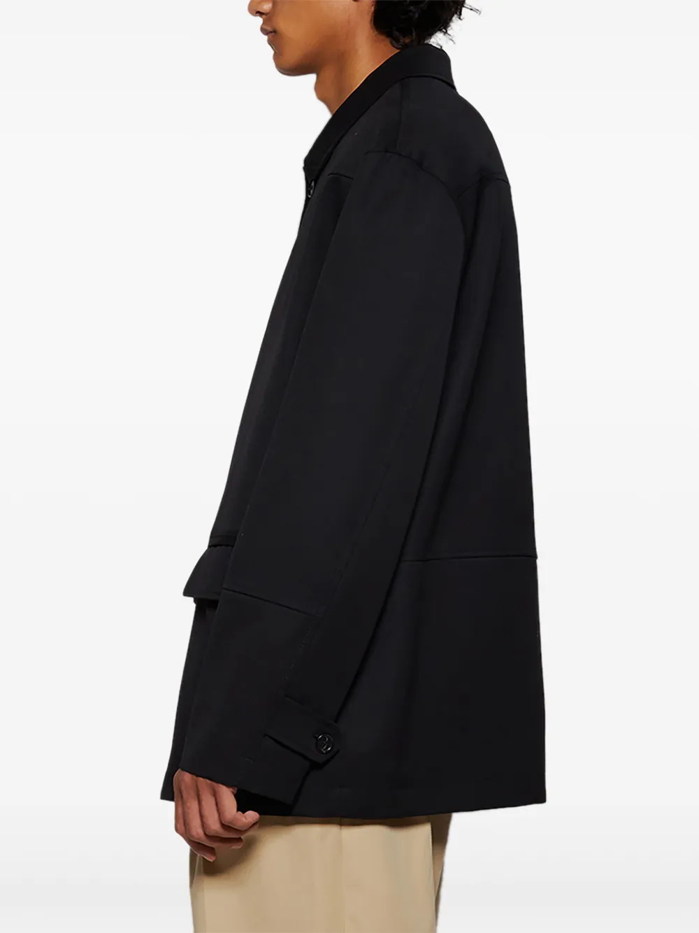 MM6 Maison Margiela Jas met enkele rij knopen Zwart