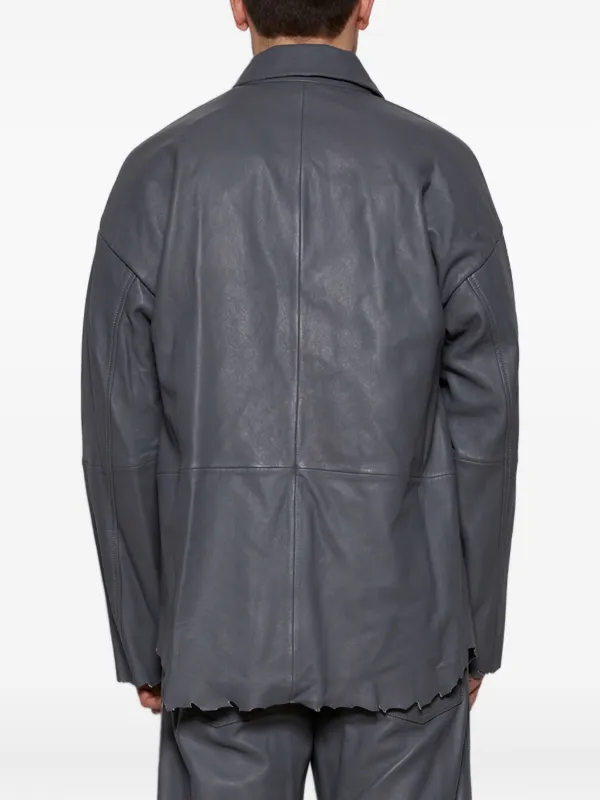 ディーゼル　グレー レザー ジャケット サイズ48 Diesel L-Mart-B ジップ レザージャケット | グレー | FARFETCH JP