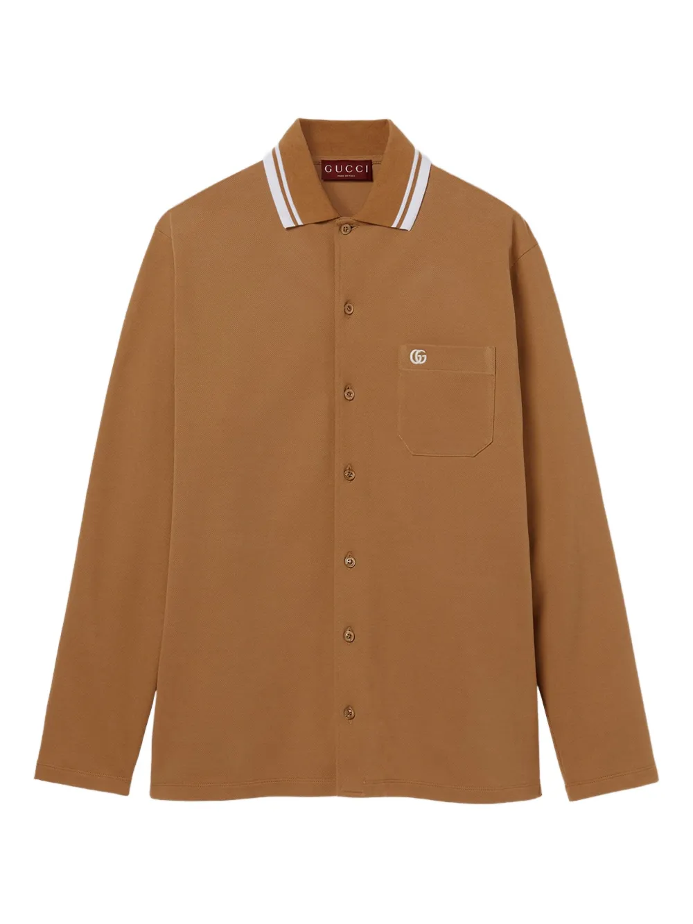 Gucci long-sleeve piquet shirt | Brown | Image 1