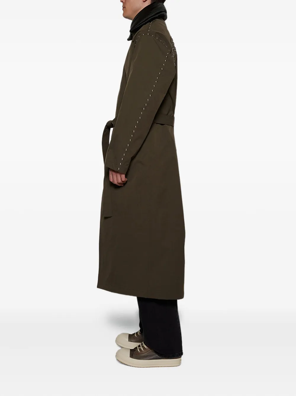 BLUEMARBLE Trenchcoat met ceintuur en studs Groen