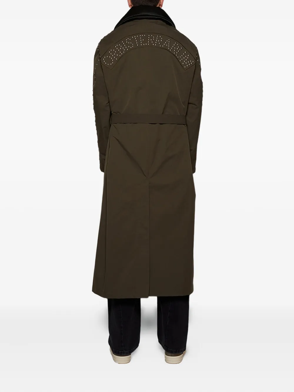 BLUEMARBLE Trenchcoat met ceintuur en studs Groen