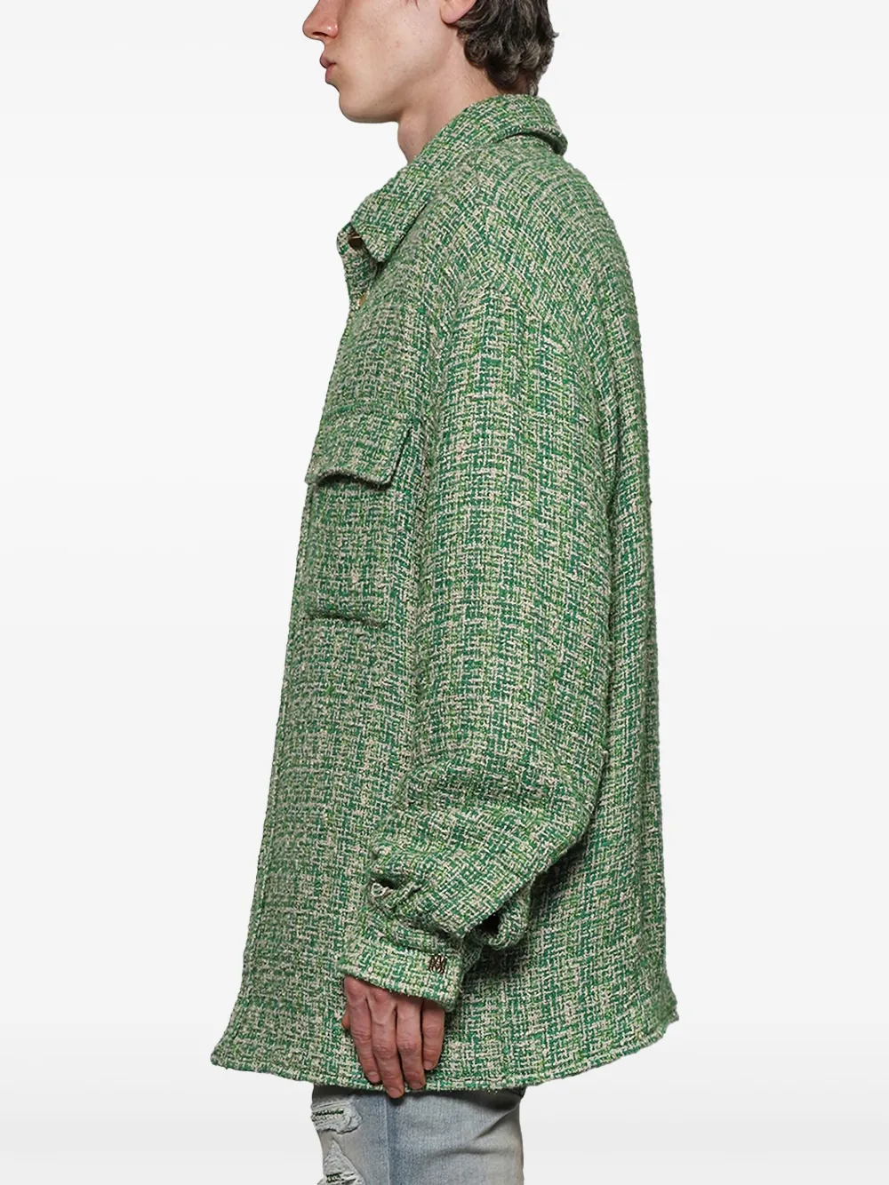 AMIRI Bouclé gewatteerd shirtjack Groen