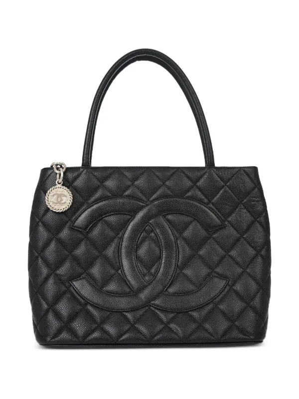 CHANEL Pre-Owned 2000 Medallion Tote Bag Black FARFETCH IN