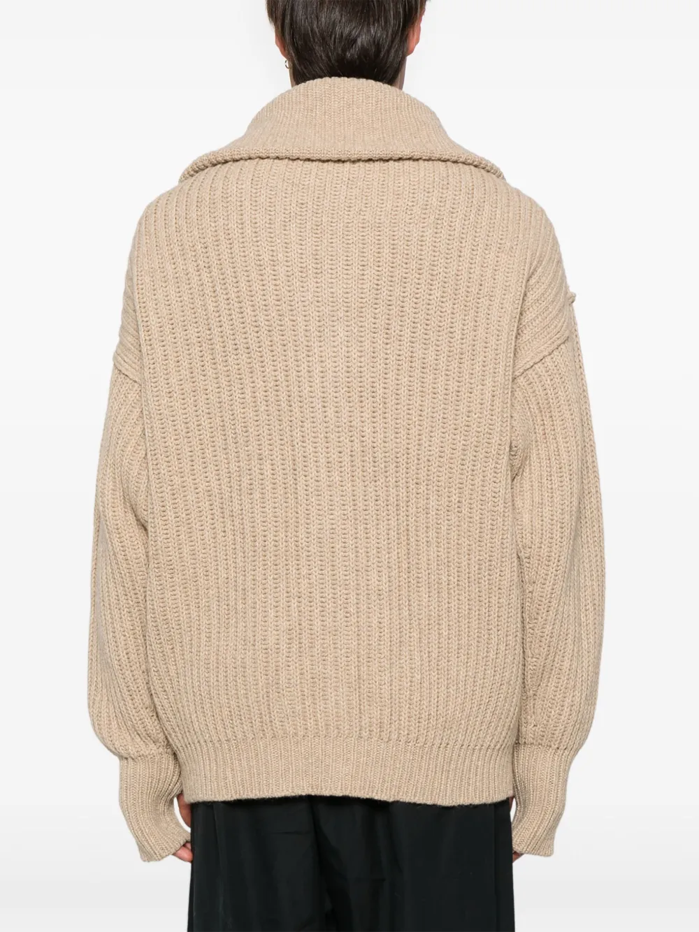 LEMAIRE Ribgebreid vest Beige