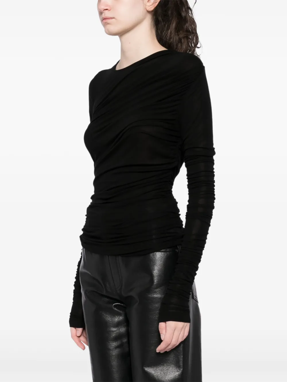 AGOLDE Tania gedraaid T-shirt Zwart