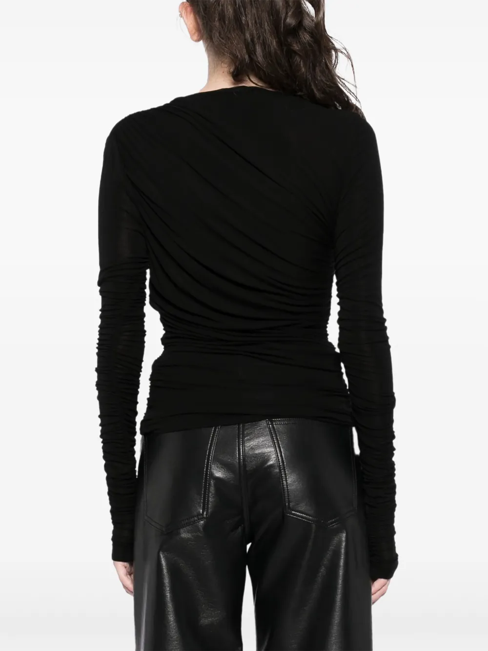 AGOLDE Tania gedraaid T-shirt Zwart