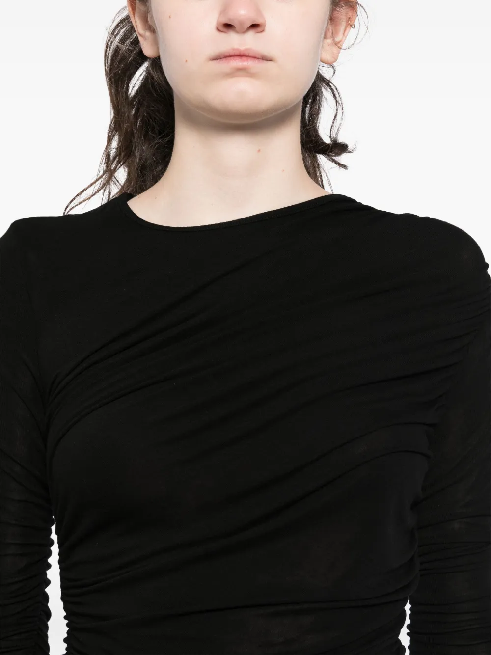 AGOLDE Tania gedraaid T-shirt Zwart