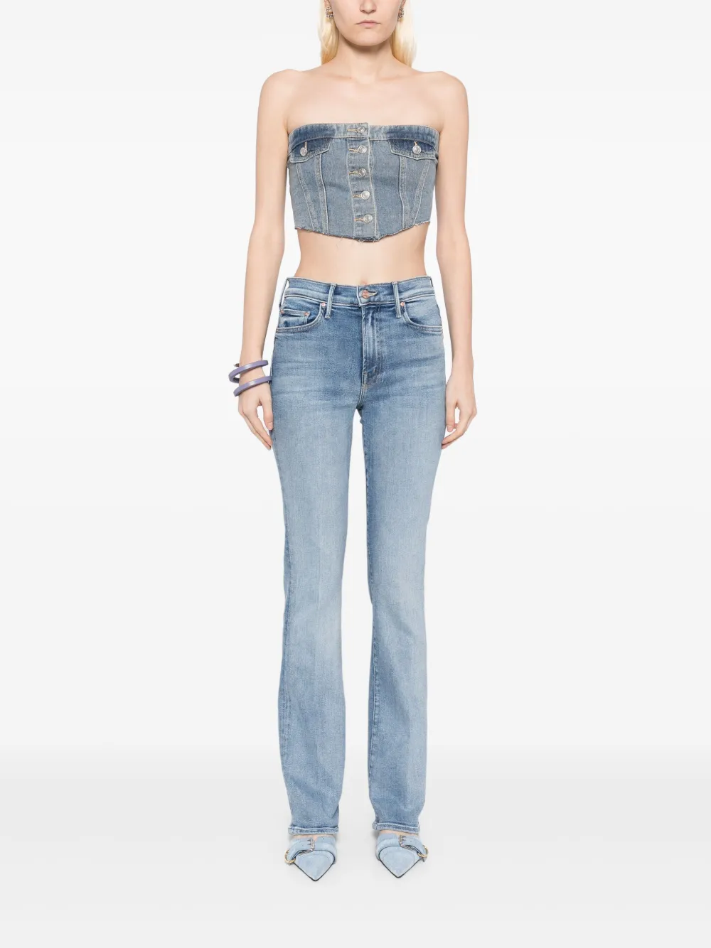 MOTHER Outsider sneak jeans - Blauw