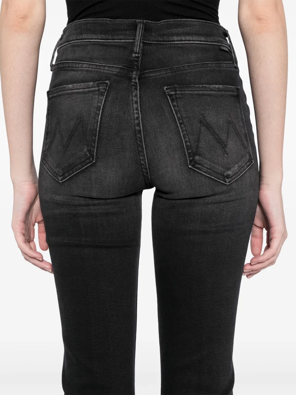 MOTHER Outsider flood jeans Zwart
