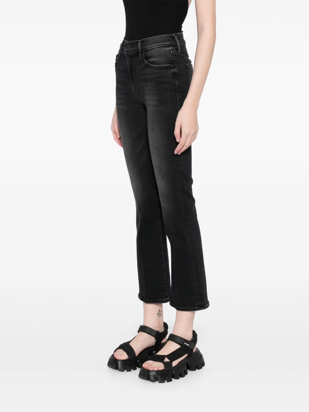 MOTHER Outsider flood jeans Zwart