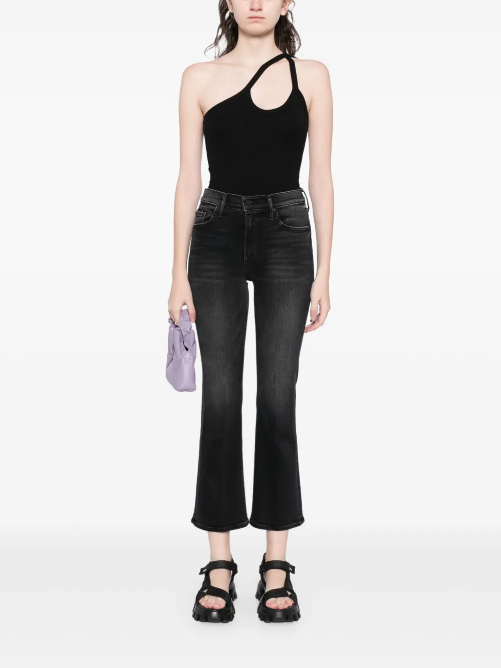 MOTHER Outsider flood jeans - Zwart