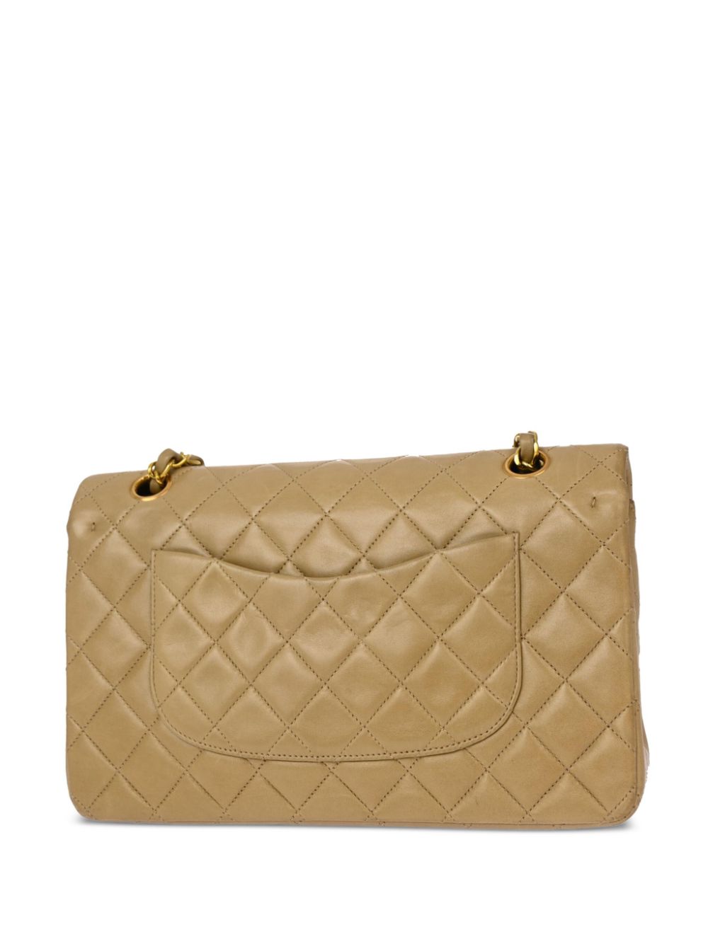 CHANEL Pre-Owned 1995 medium Double Flap leren schoudertas - Beige