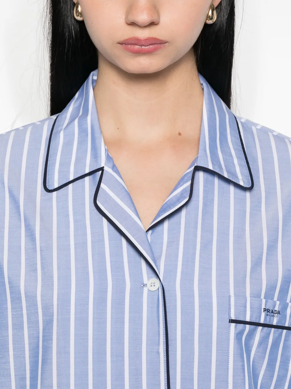 Prada Gestreept blouse Blauw