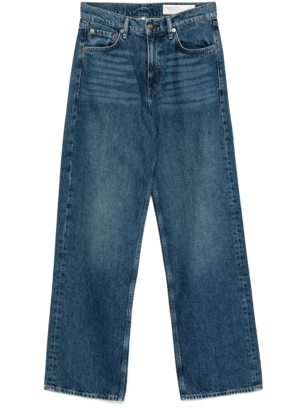 Rag & bone Shea high waist straight jeans Blauw