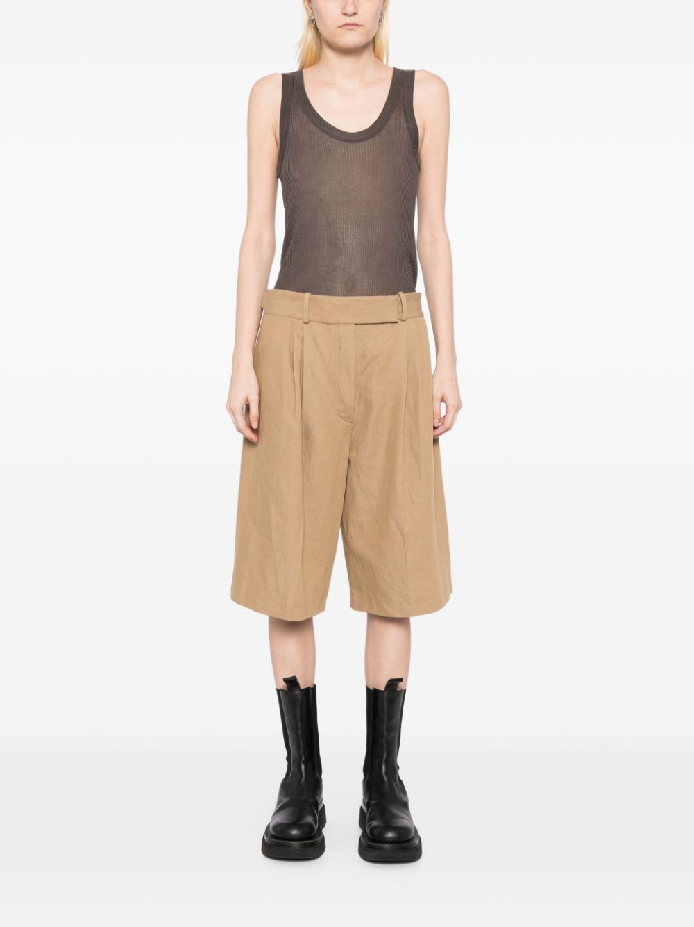 LEMAIRE seamless ribbed tank top - Brown