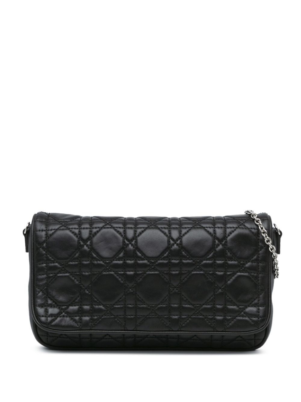 Christian Dior Pre-Owned 2011 Lambskin Cannage Lady Dior Wallet On Chain crossbody bag - Black