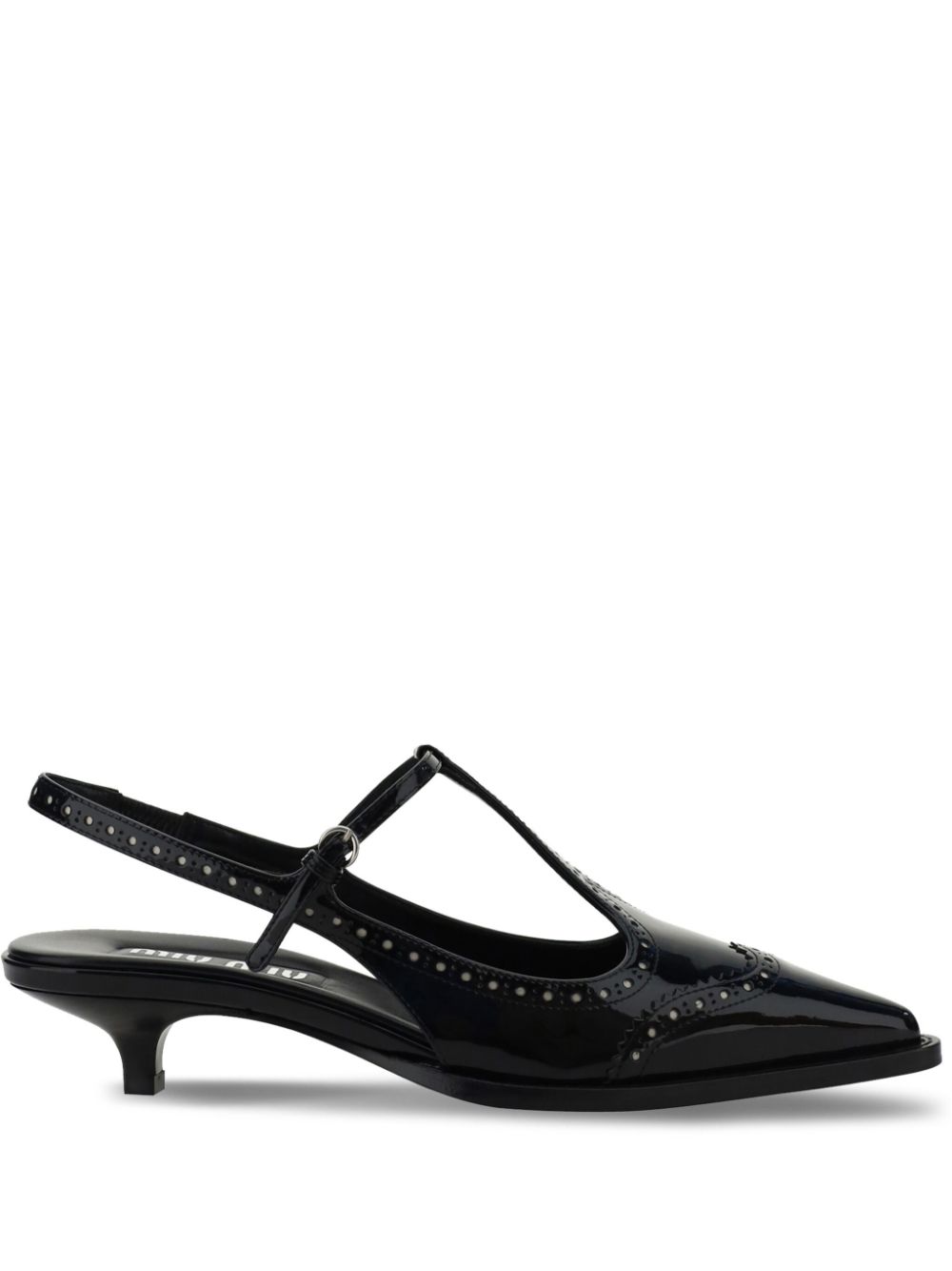 Miu Leren brogue pumps Zwart