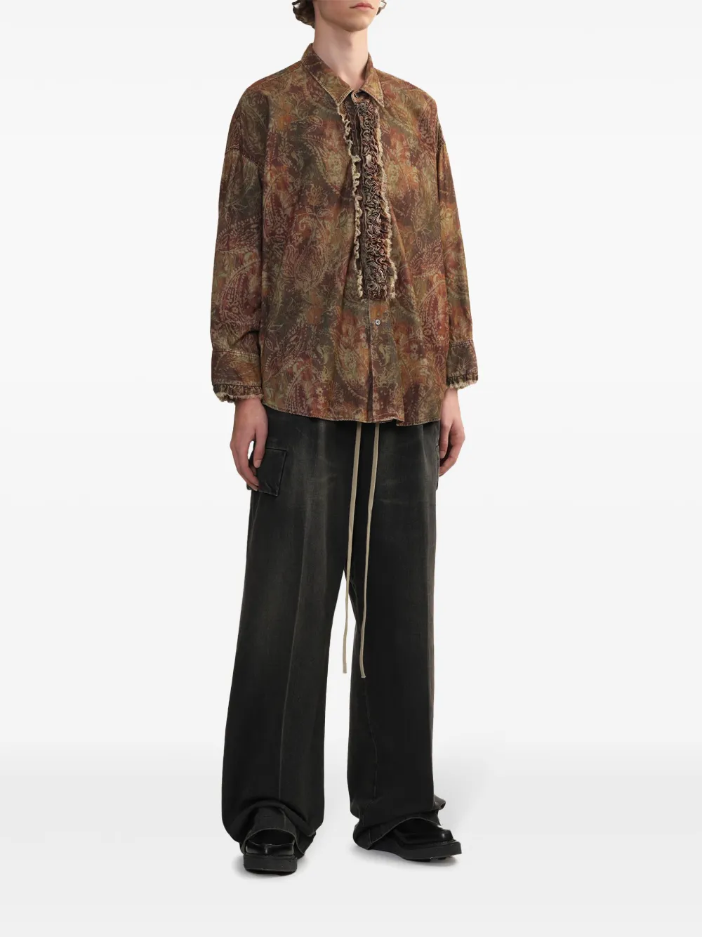 R13 drop-neck tuxedo shirt - Bruin