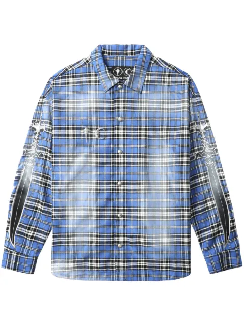 THUG CLUB camisa con cuadros estampados