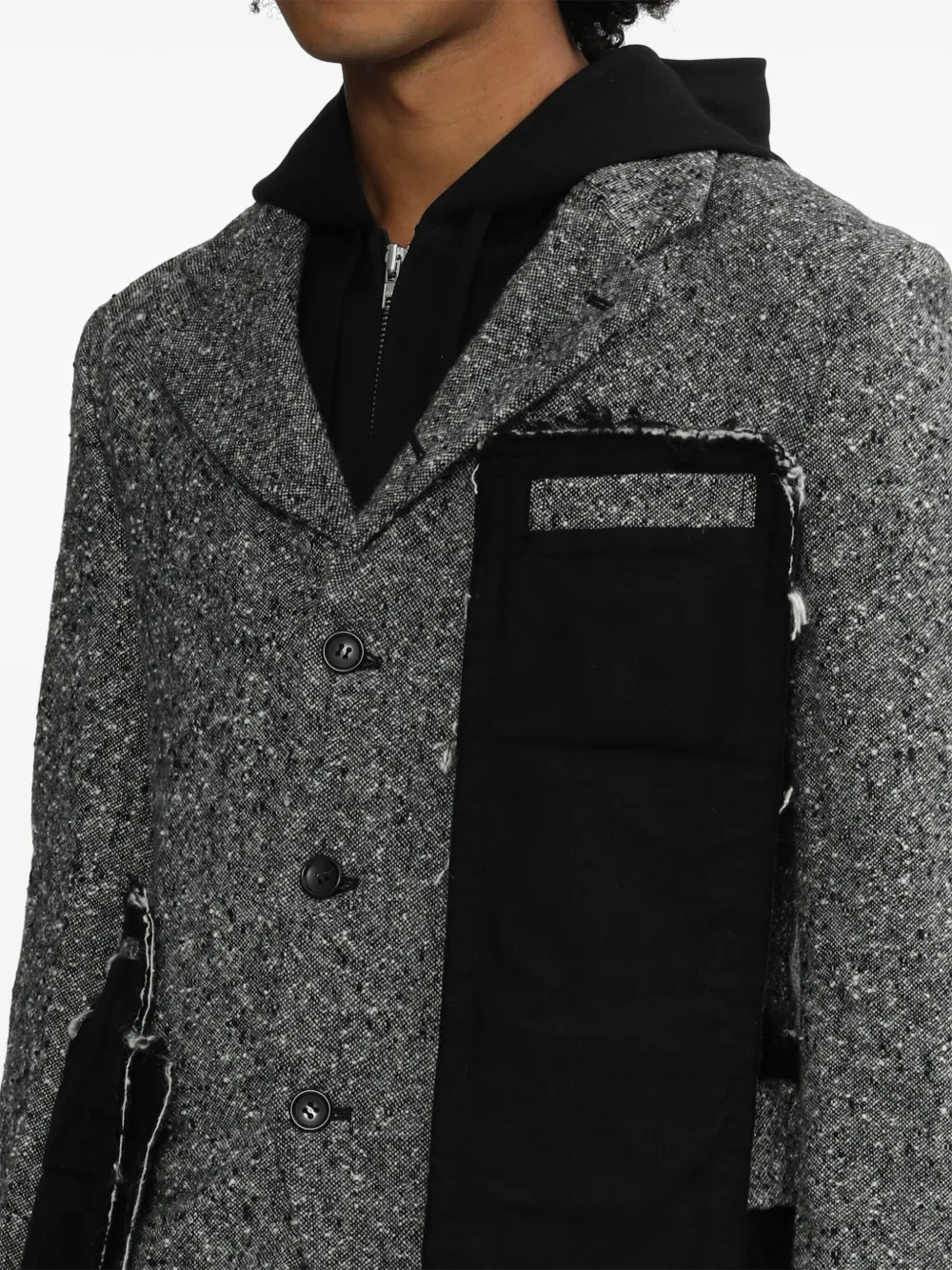 Black Comme Des Garçons ツイードパネル ジャケット | ブラック