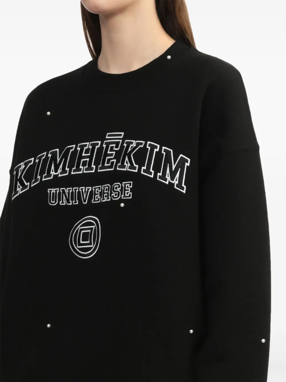 Kimhēkim Sweatshirt Mit Perlenverzierung In Schwarz