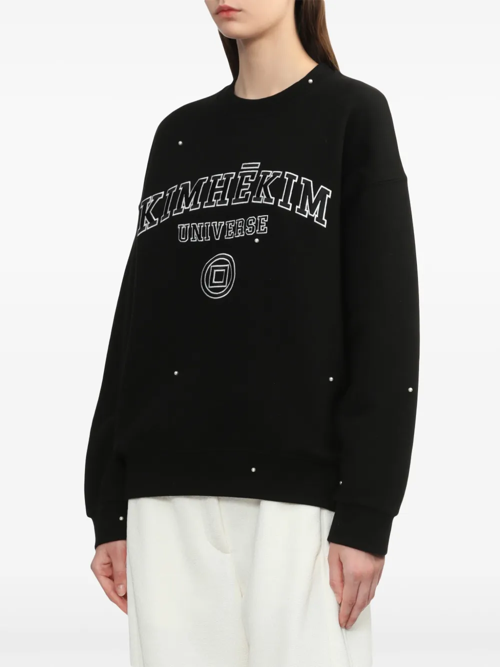 Kimhēkim Sweatshirt Mit Perlenverzierung In Schwarz