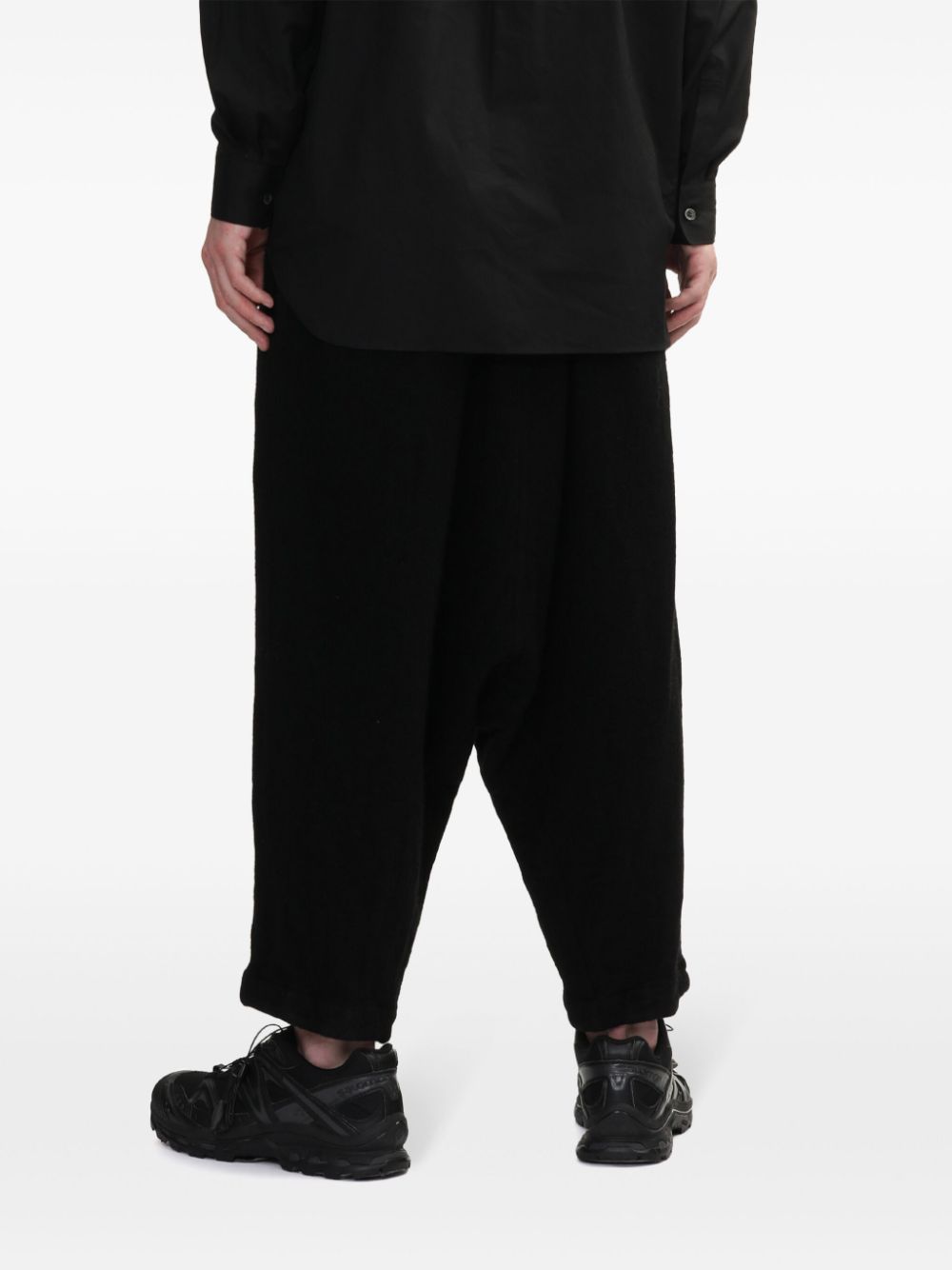 Black Comme Des Garcons drop-crotch trousers Men