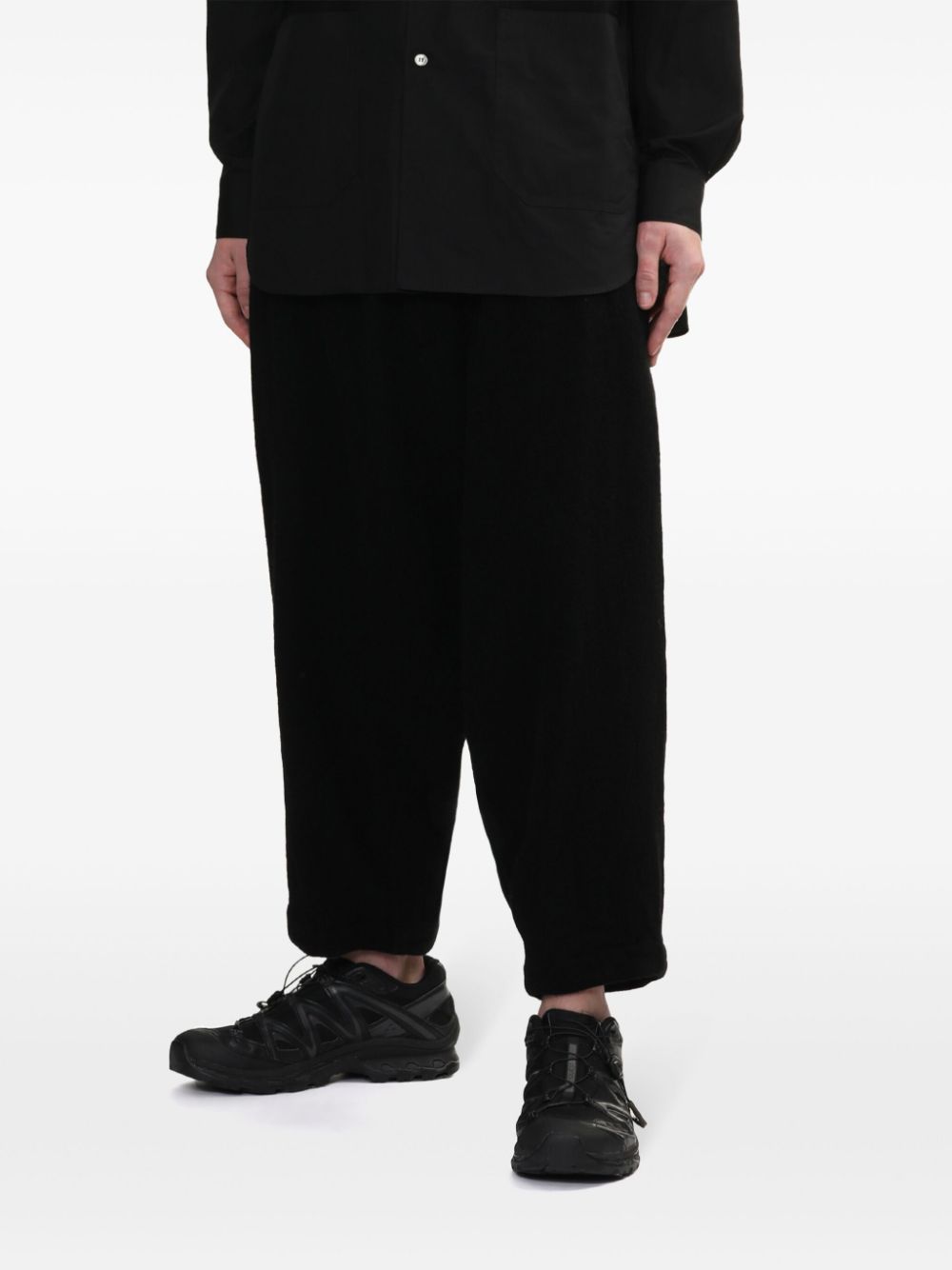 Black Comme Des Garcons drop-crotch trousers Men