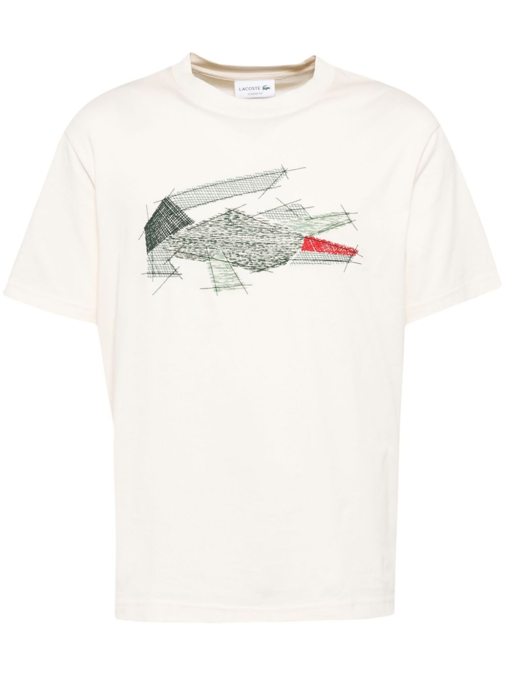 Lacoste logo-embroidered T-shirt - Neutrals