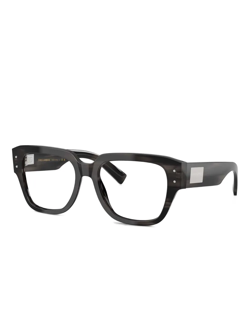 Dolce & Gabbana Eyewear Bril met gestreept vierkant montuur Grijs