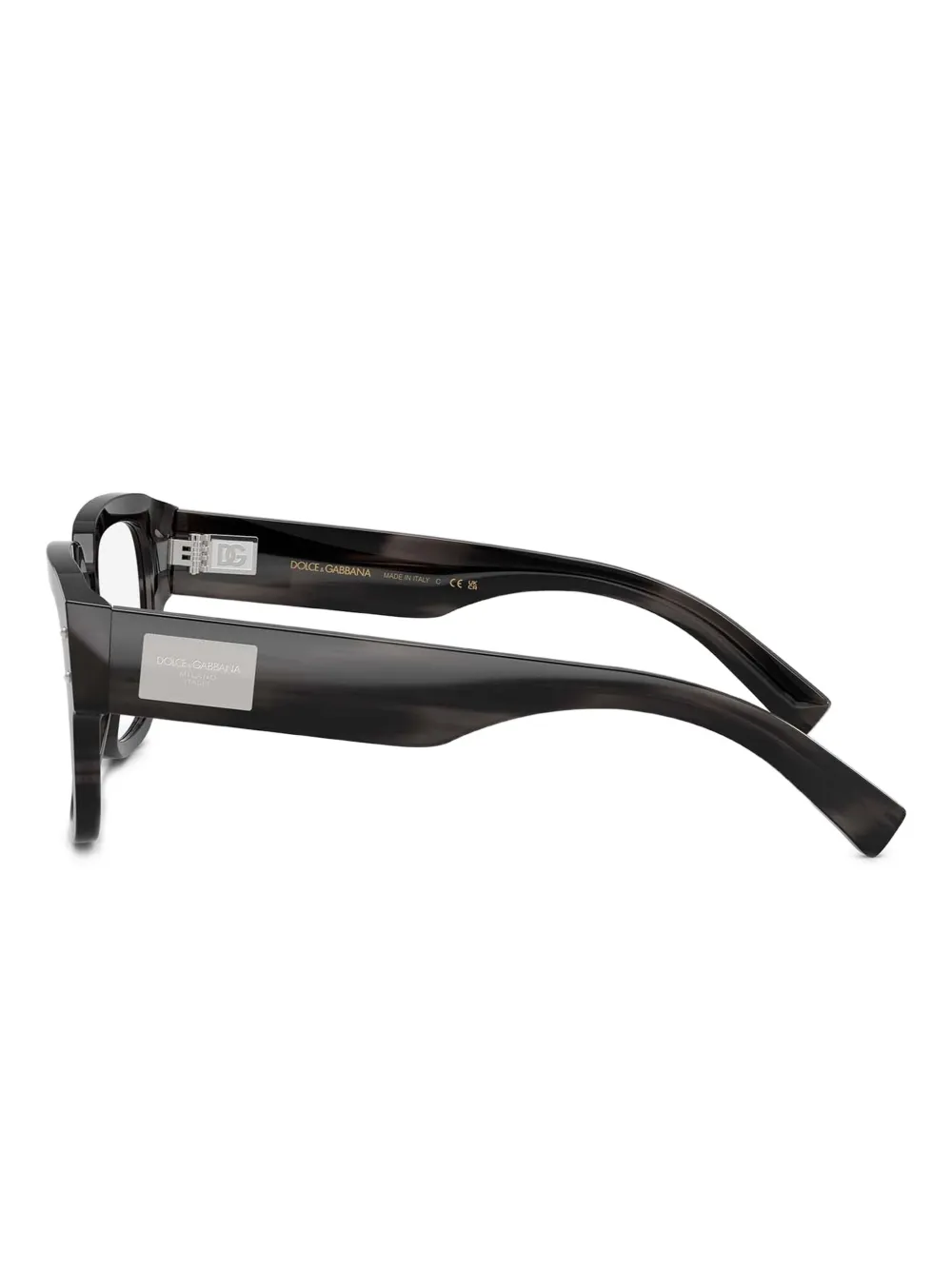 Dolce & Gabbana Eyewear Bril met gestreept vierkant montuur Grijs