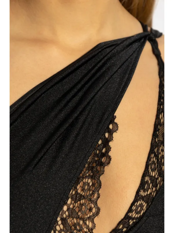 black lace trumpet dress Trumpet/Mermaid Black Tulle Spaghetti Straps Prom Dress main image 0