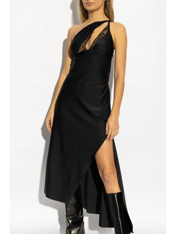 Coperni lace-trim Detailing Dress | Black | FARFETCH