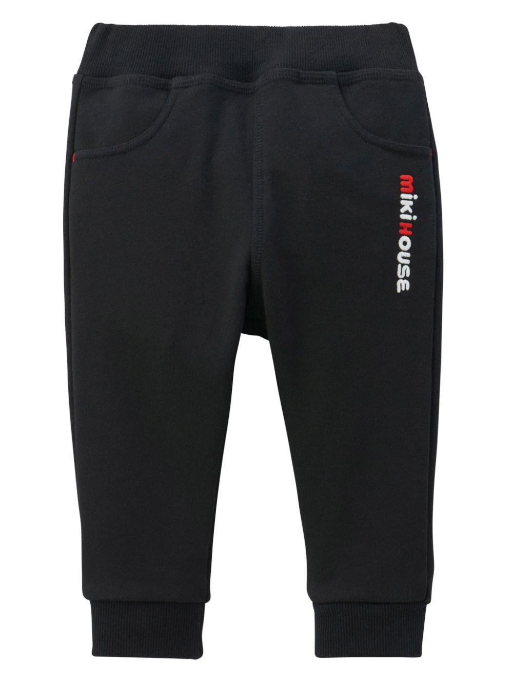 Miki House embroidered logo track pants - Black