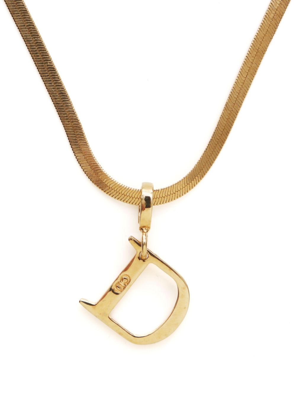 Christian Dior Pre-Owned Halsketting met logo hanger - Goud