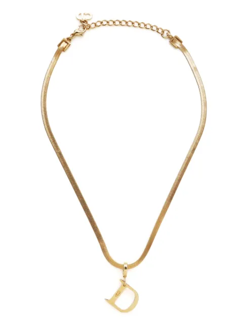 Christian Dior Pre-Owned logo-pendant necklace